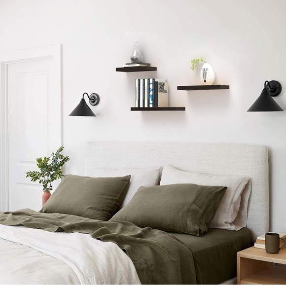 Floating Shelves Wood Wall Shelves Set of 3, Espresso - Picture 3 of 7